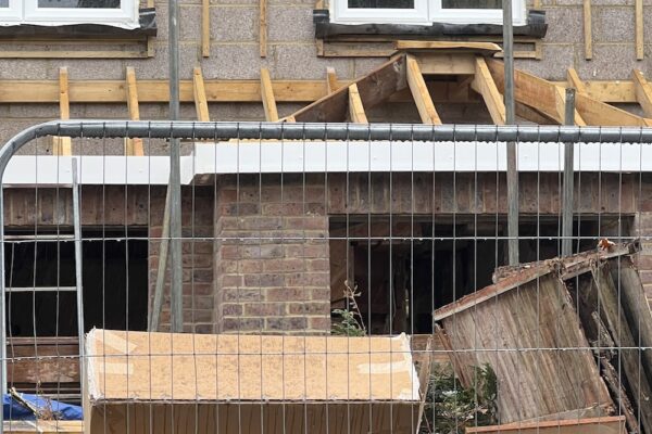 Construction use of skips in Chessington, UK