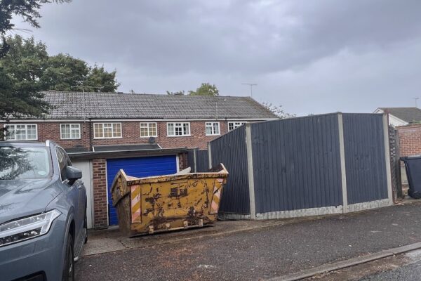 Empty skip ready for first use in Crawley, UK
